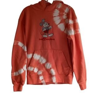 Walt Disney World Orange Tie Dye Sweatshirt/ Hoodie Size Small Genuine Mouseware